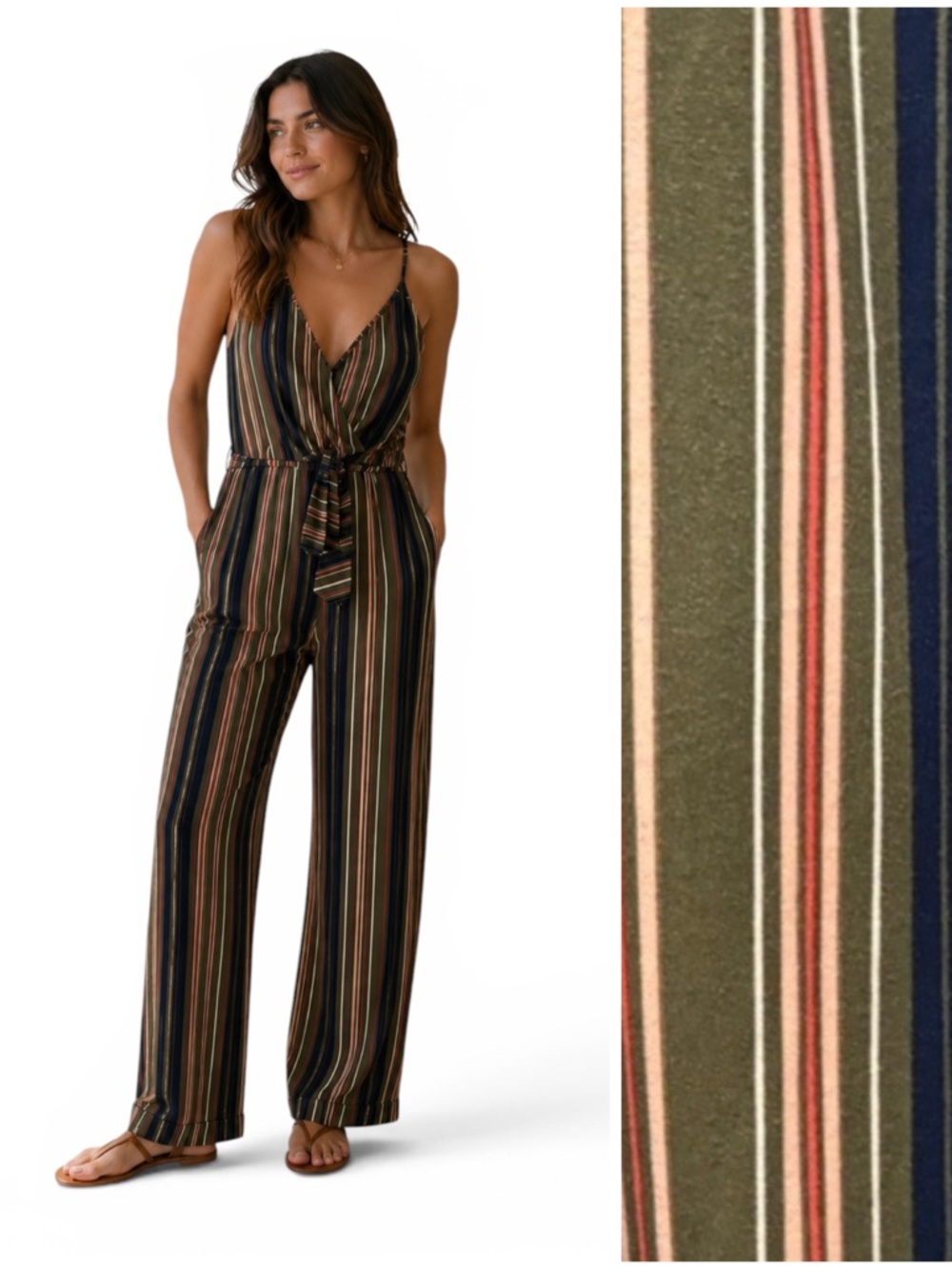 Derek Heart Striped Pant‎ Jumpsuit -Size XL